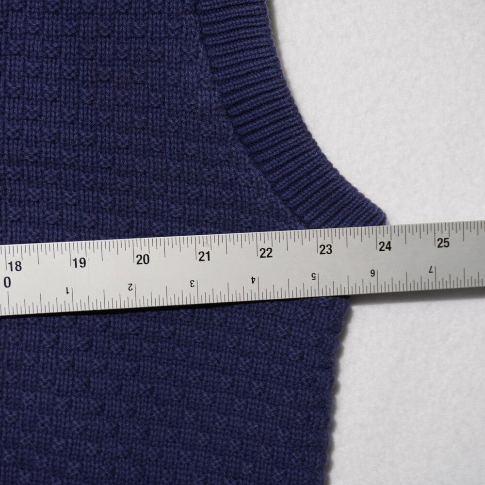 SWP USA Textured Knit Sweater Vest Men’s L Purple V-Neck Vintage Loose Fit - Picture 6 of 8